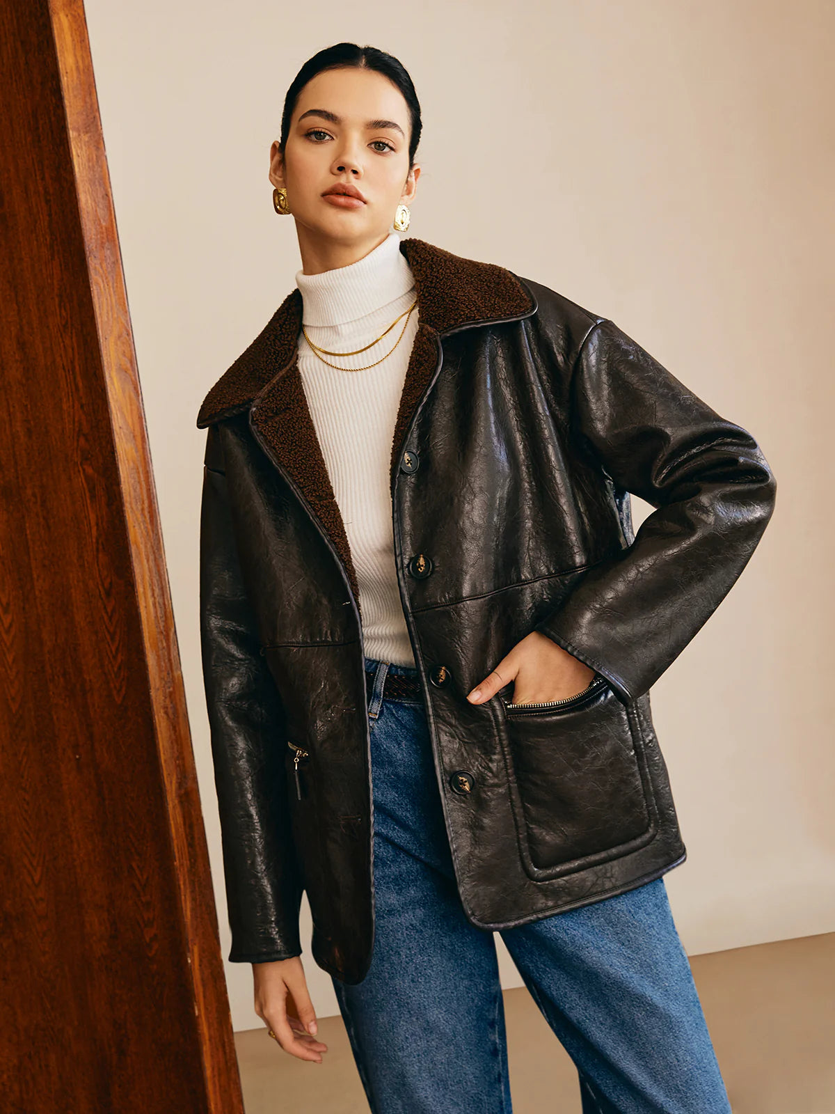 Colette Double-Sided Faux Leather Jacket