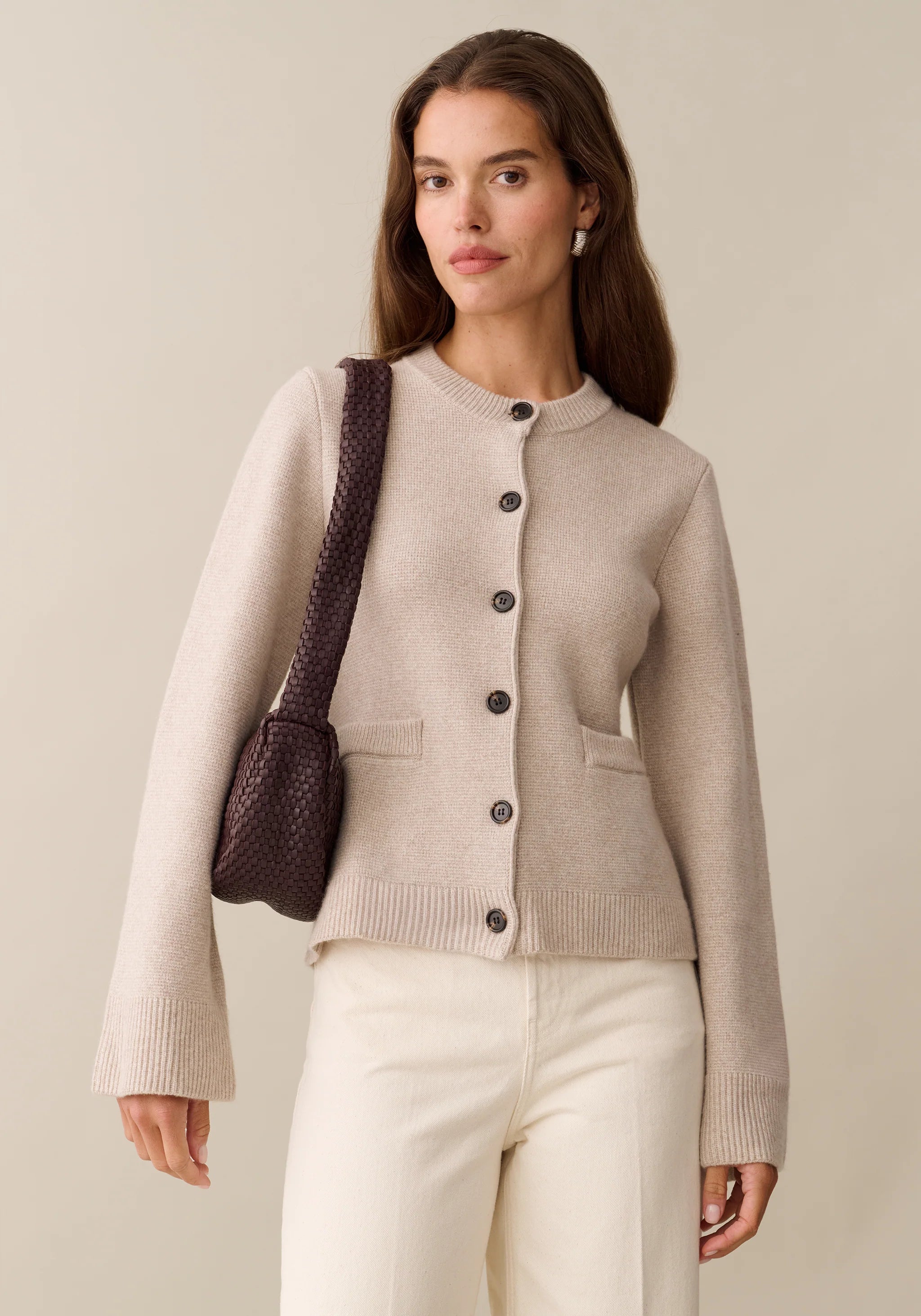 Averie Wool - Cashmere Cardigan Beige