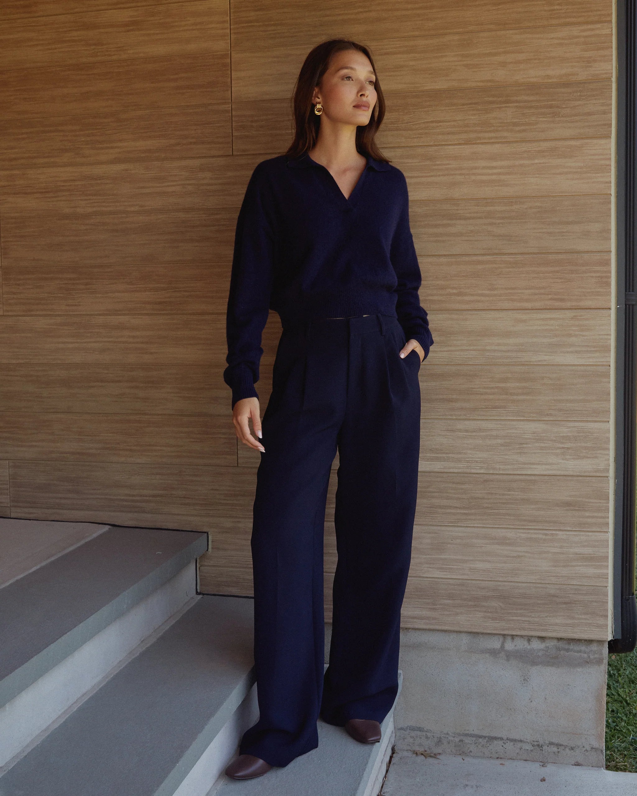 Mia Cashmere Sweater - Midnight Blue