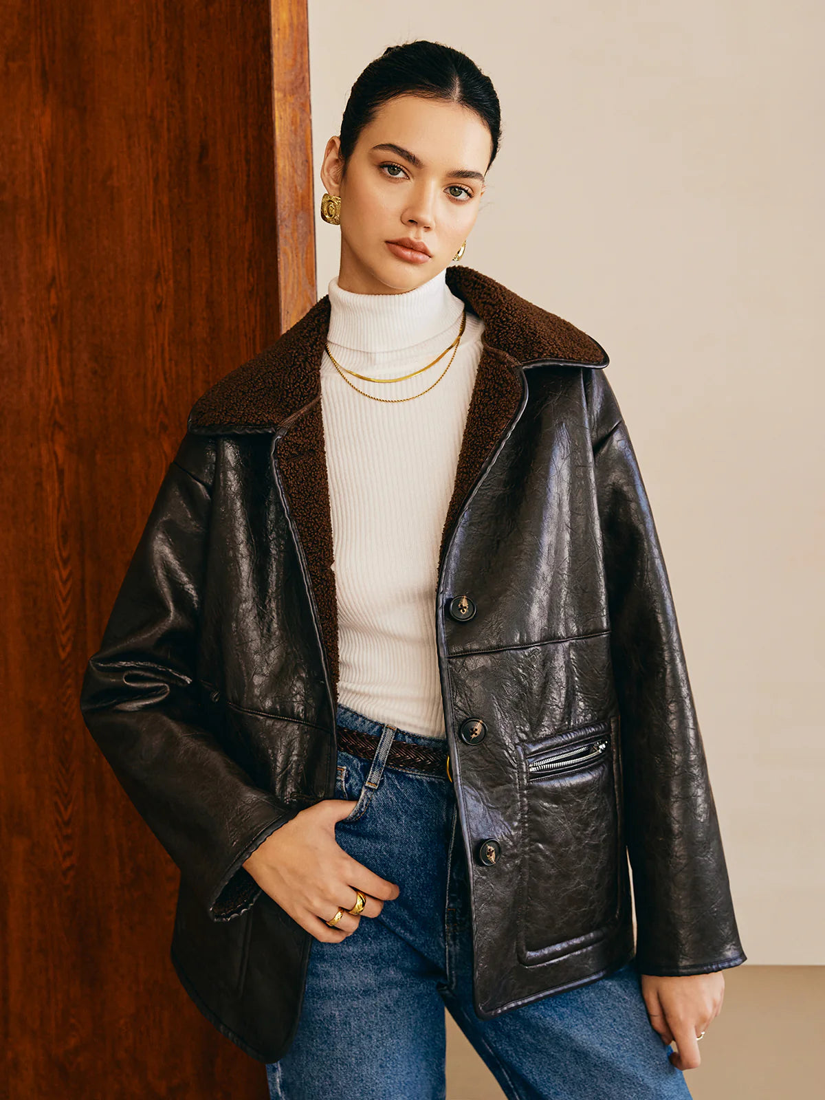 Colette Double-Sided Faux Leather Jacket