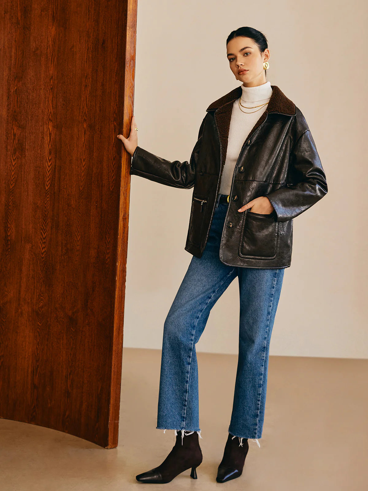 Colette Double-Sided Faux Leather Jacket