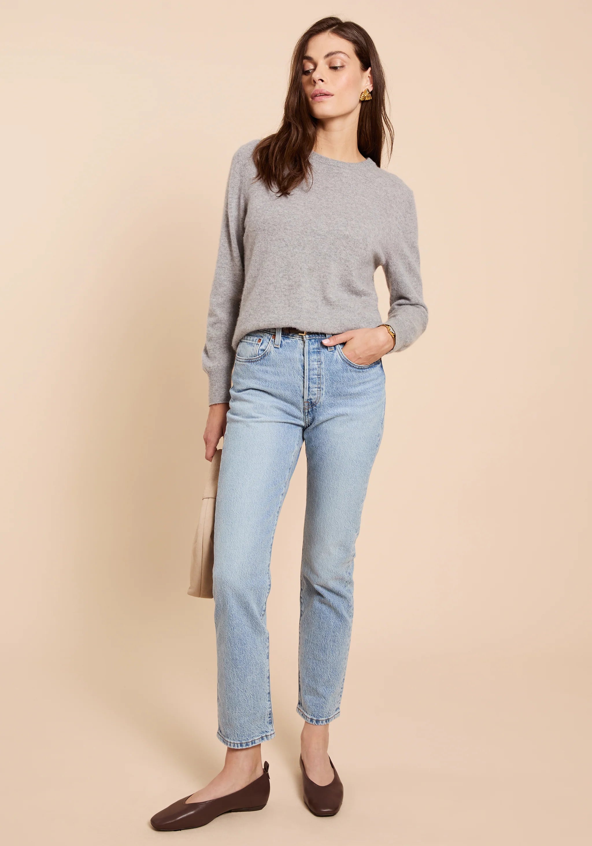 Scarlet Cashmere Sweater - Grey