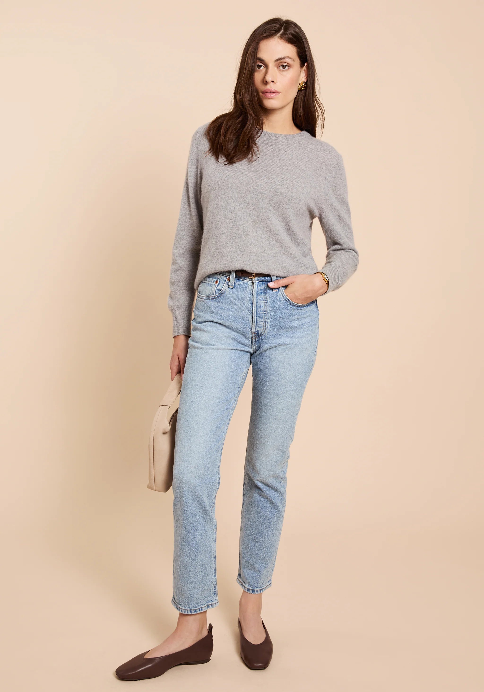 Scarlet Cashmere Sweater - Grey