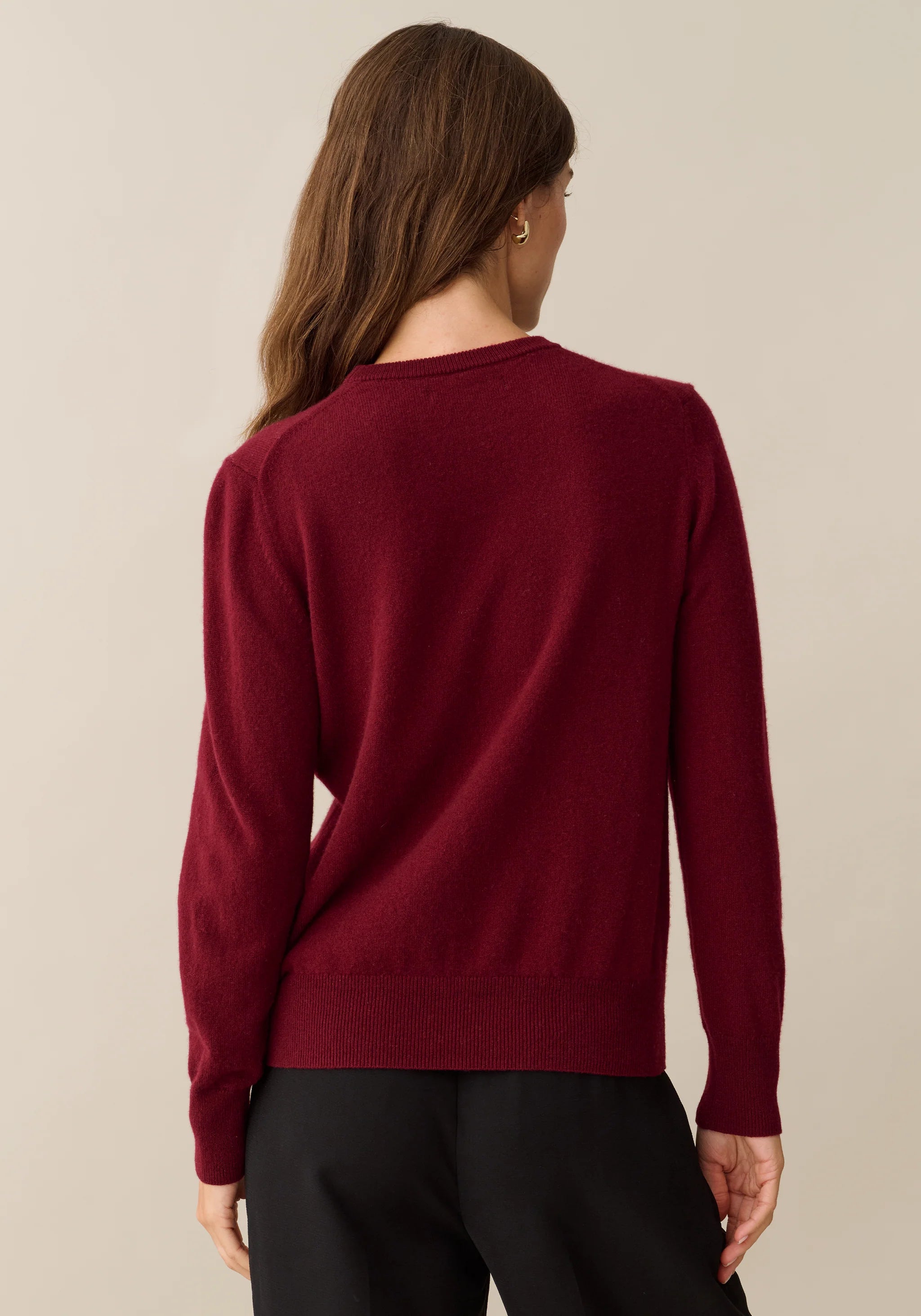 Scarlet Cashmere Sweater - Wine Red
