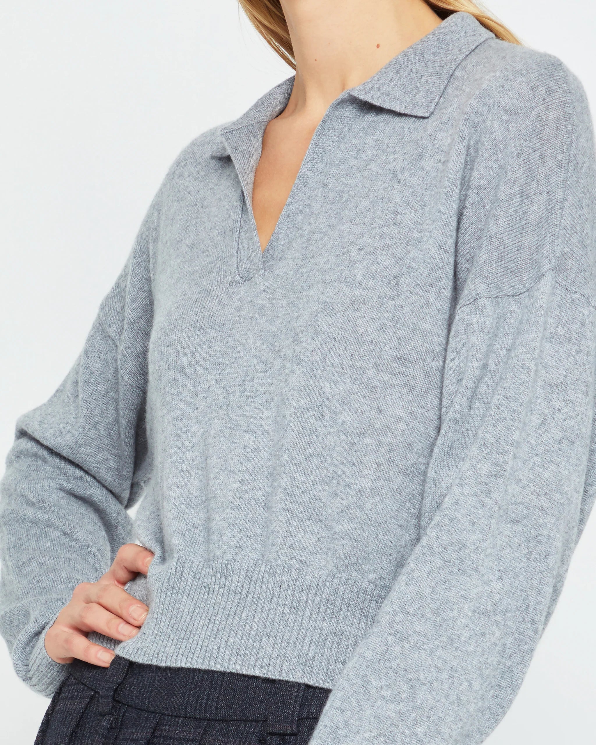 Mia Cashmere Sweater - Grey