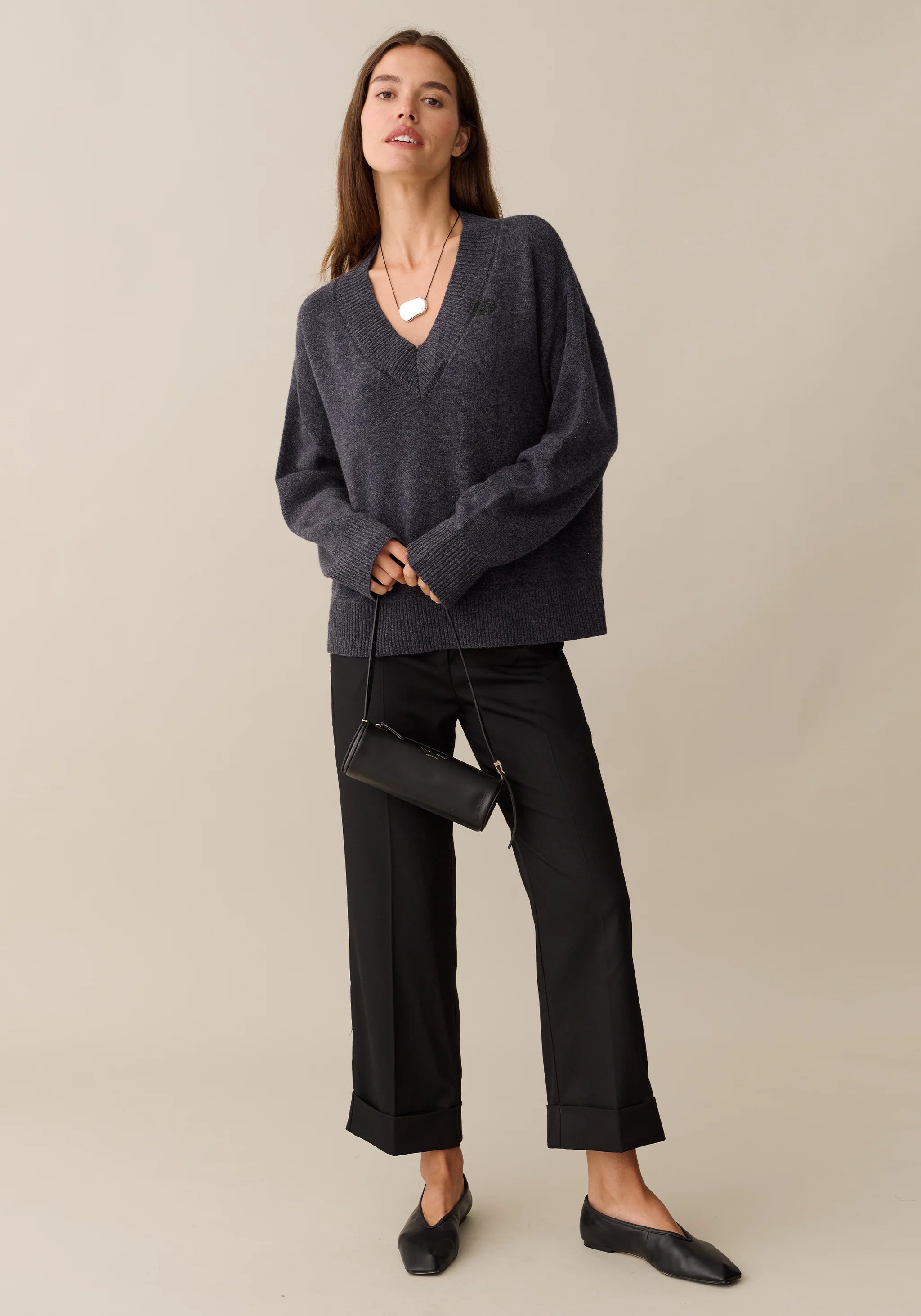 Brenna Merino Sweater - Dark Grey