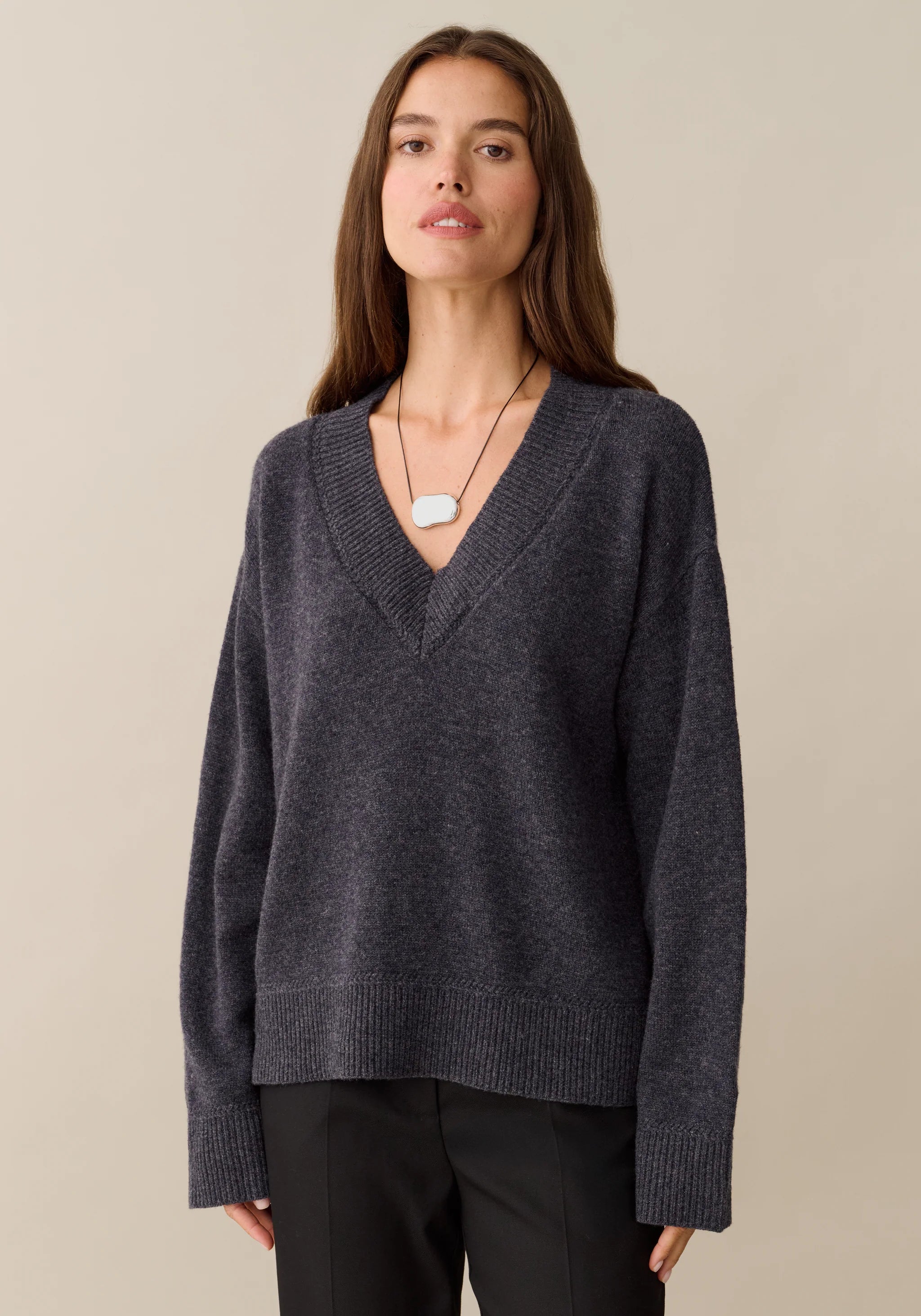 Brenna Merino Sweater - Dark Grey
