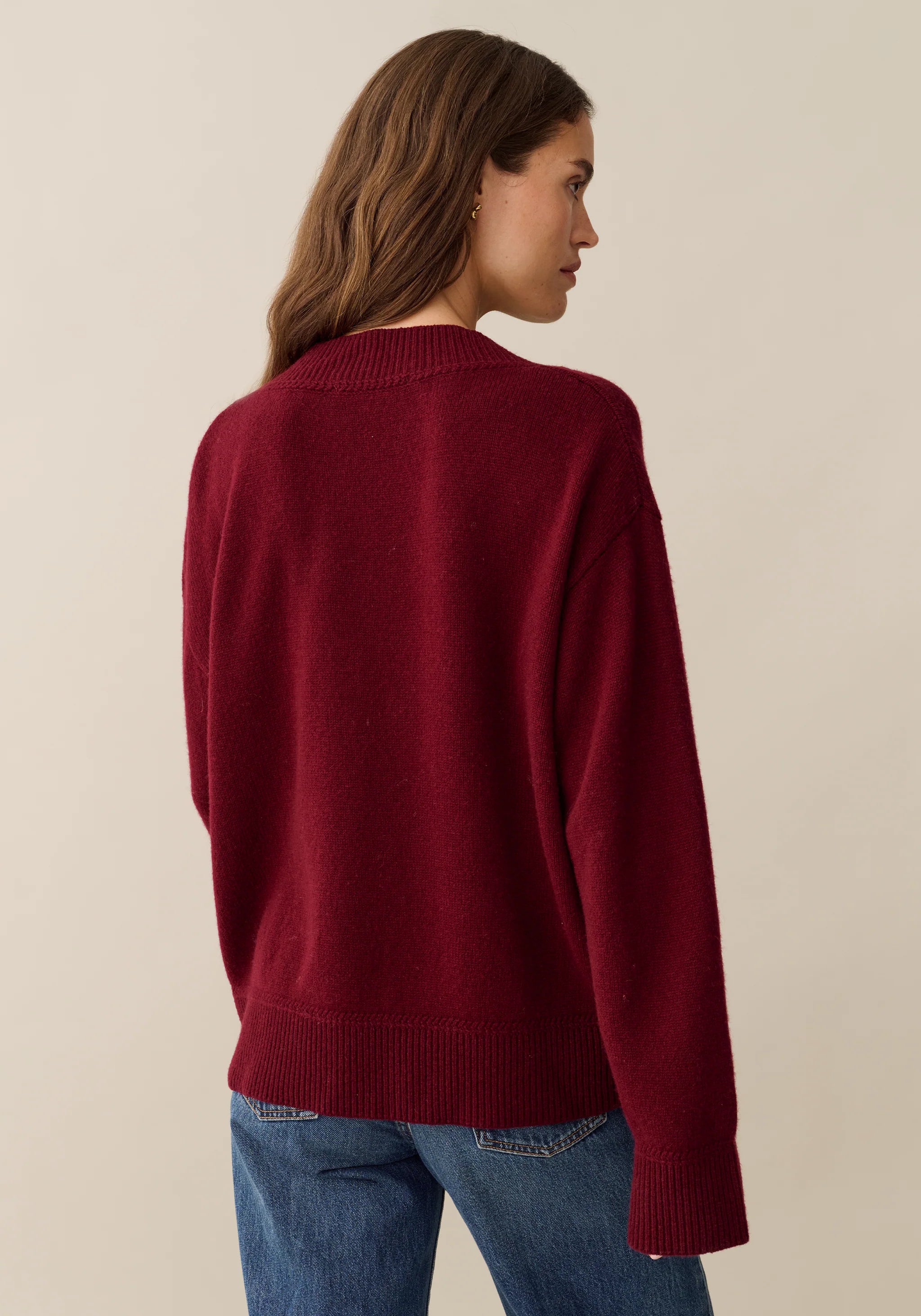 Brenna Merino Sweater - Wine Red