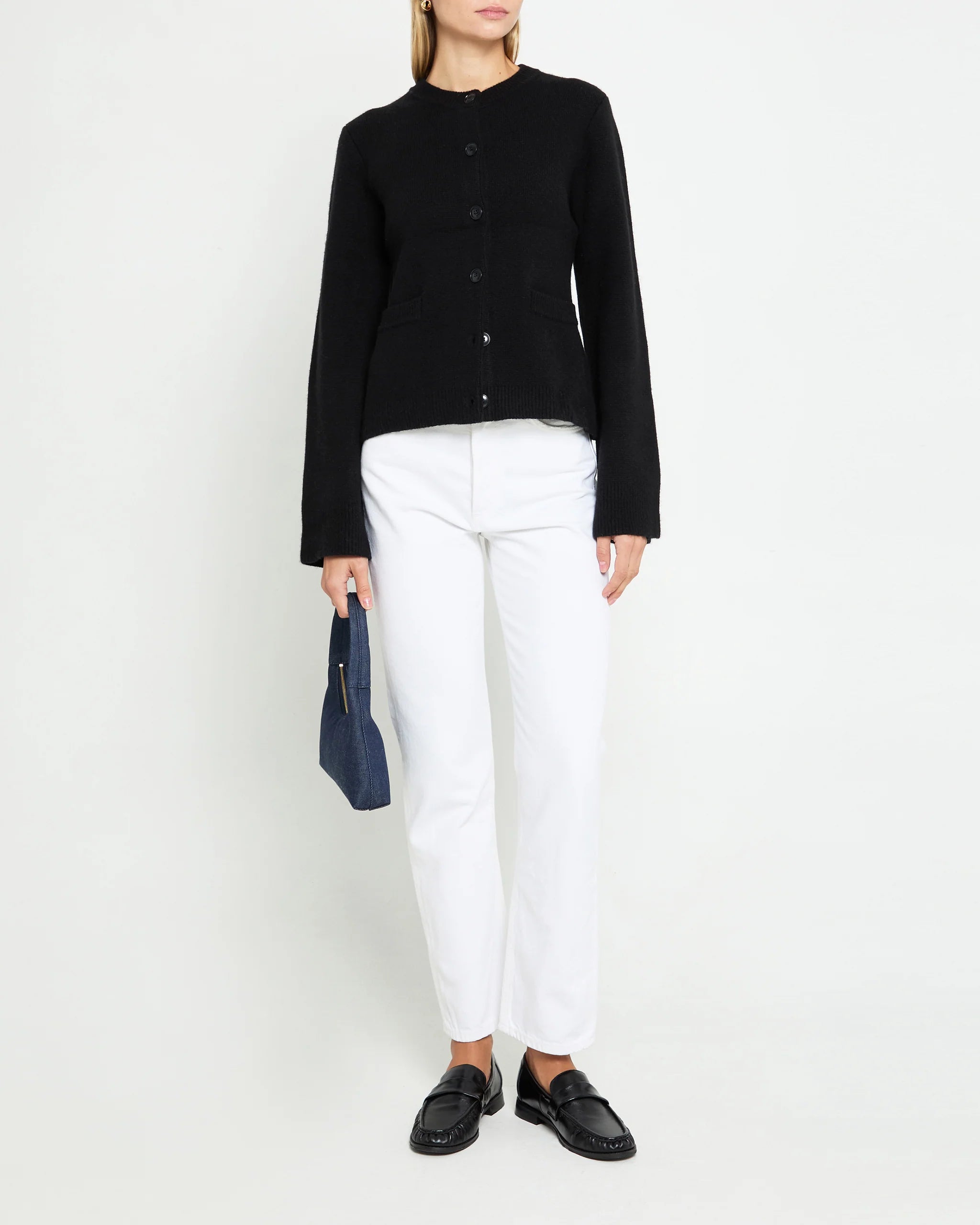 Averie Wool - Cashmere Cardigan Black