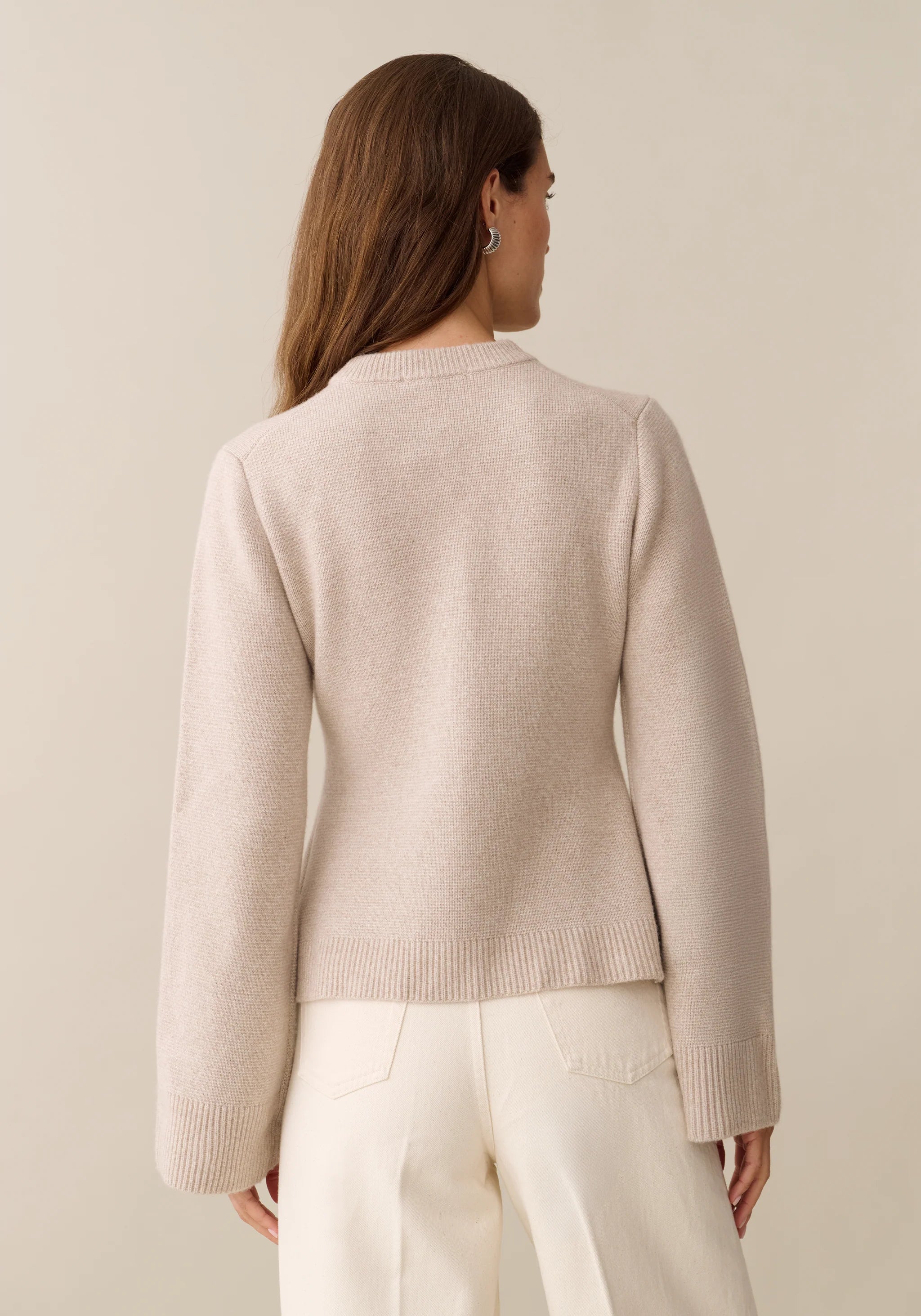 Averie Wool - Cashmere Cardigan Beige
