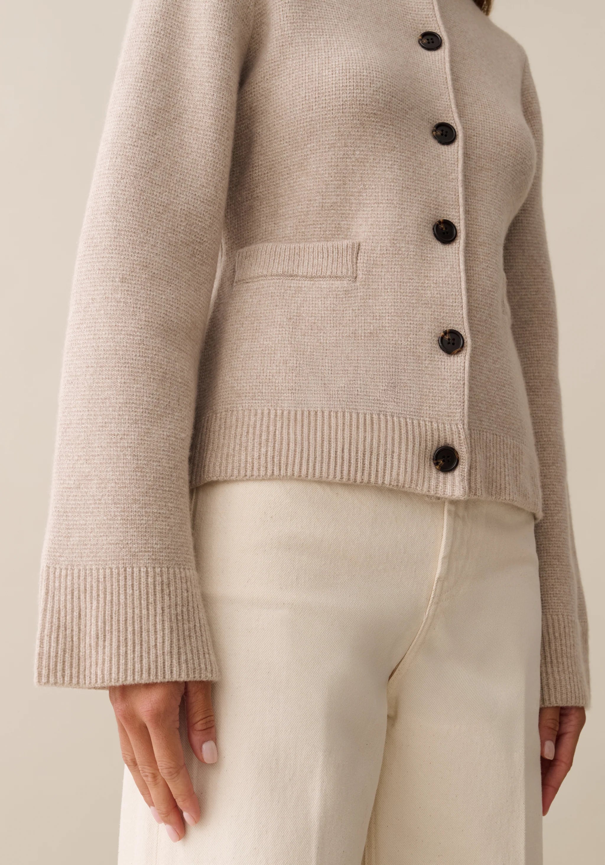 Averie Wool - Cashmere Cardigan Beige