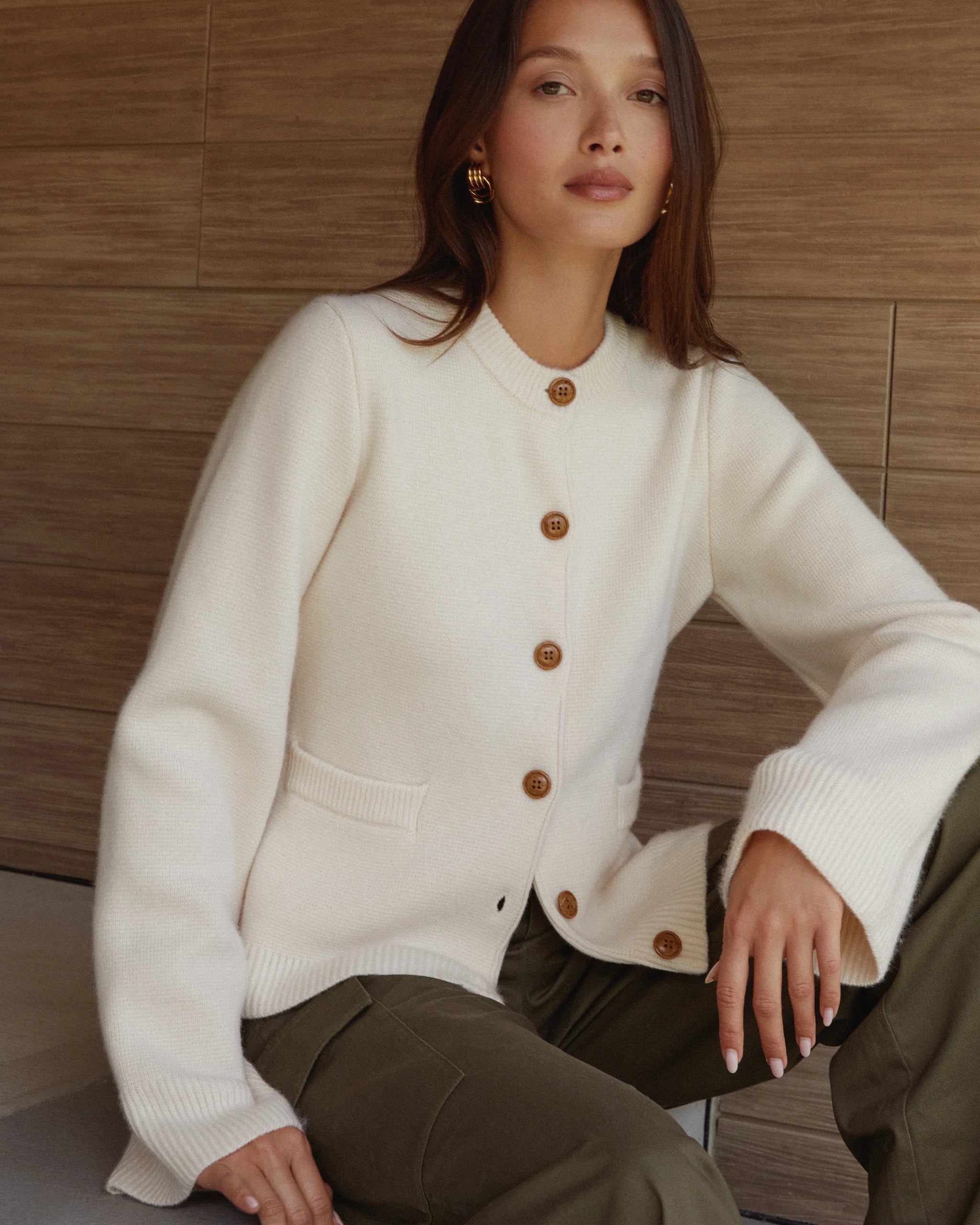 Averie Wool - Cashmere Cardigan Cream