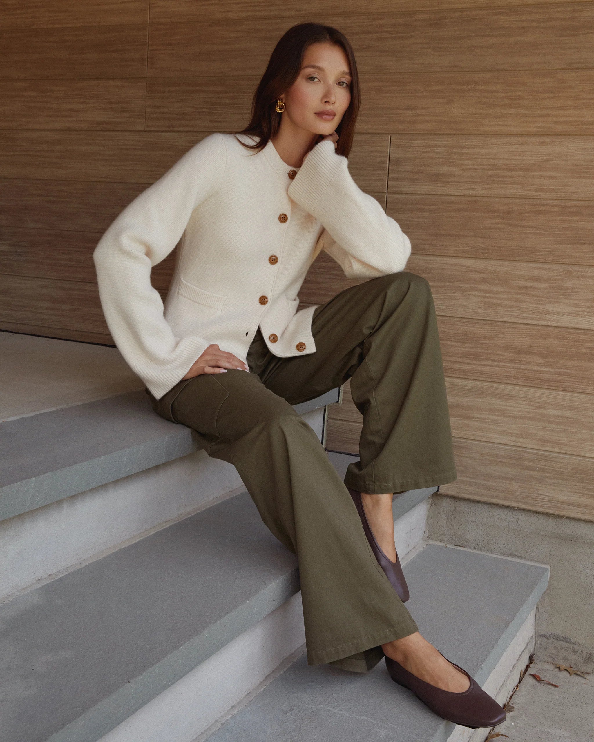 Averie Wool - Cashmere Cardigan Cream