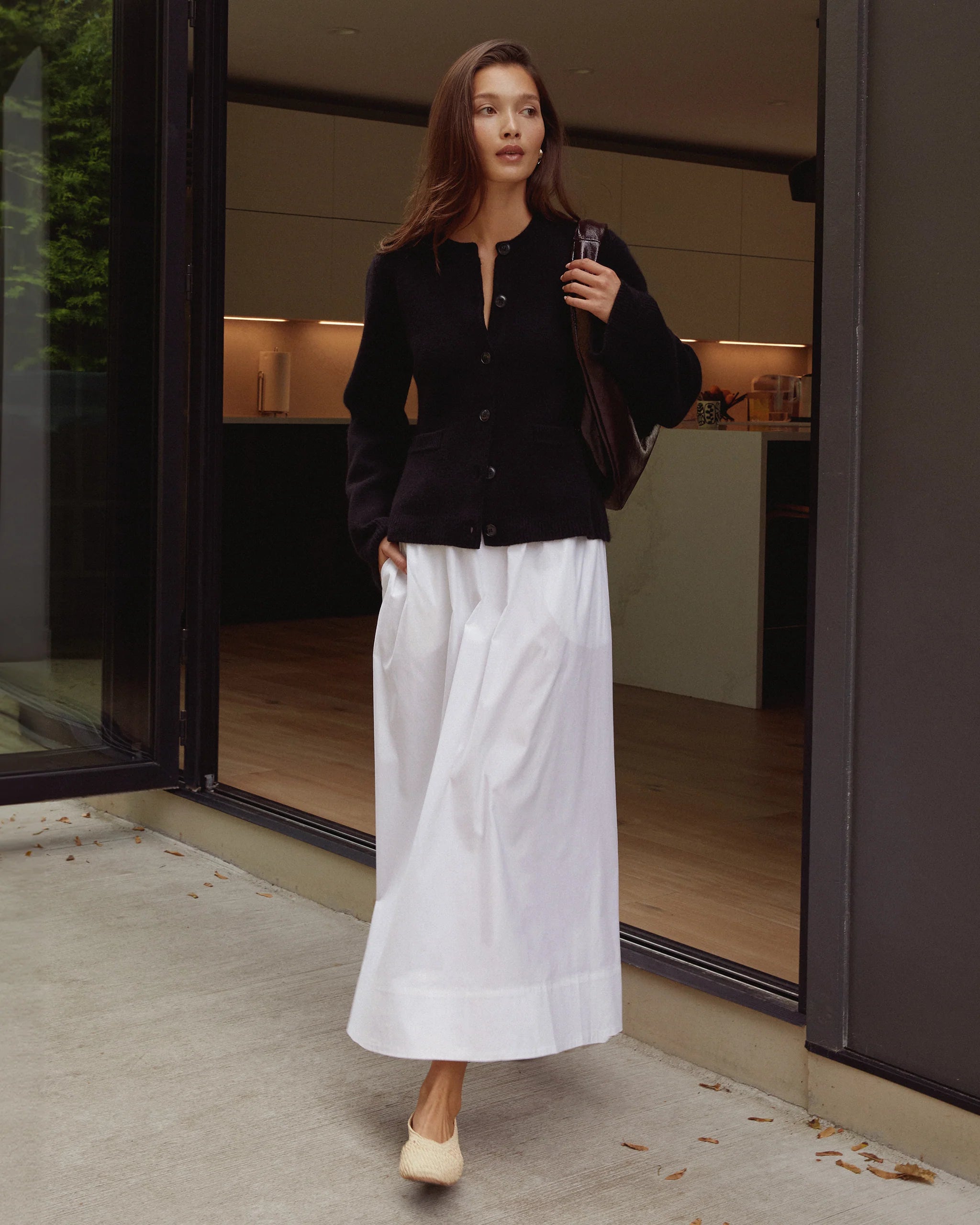 Averie Wool - Cashmere Cardigan Black