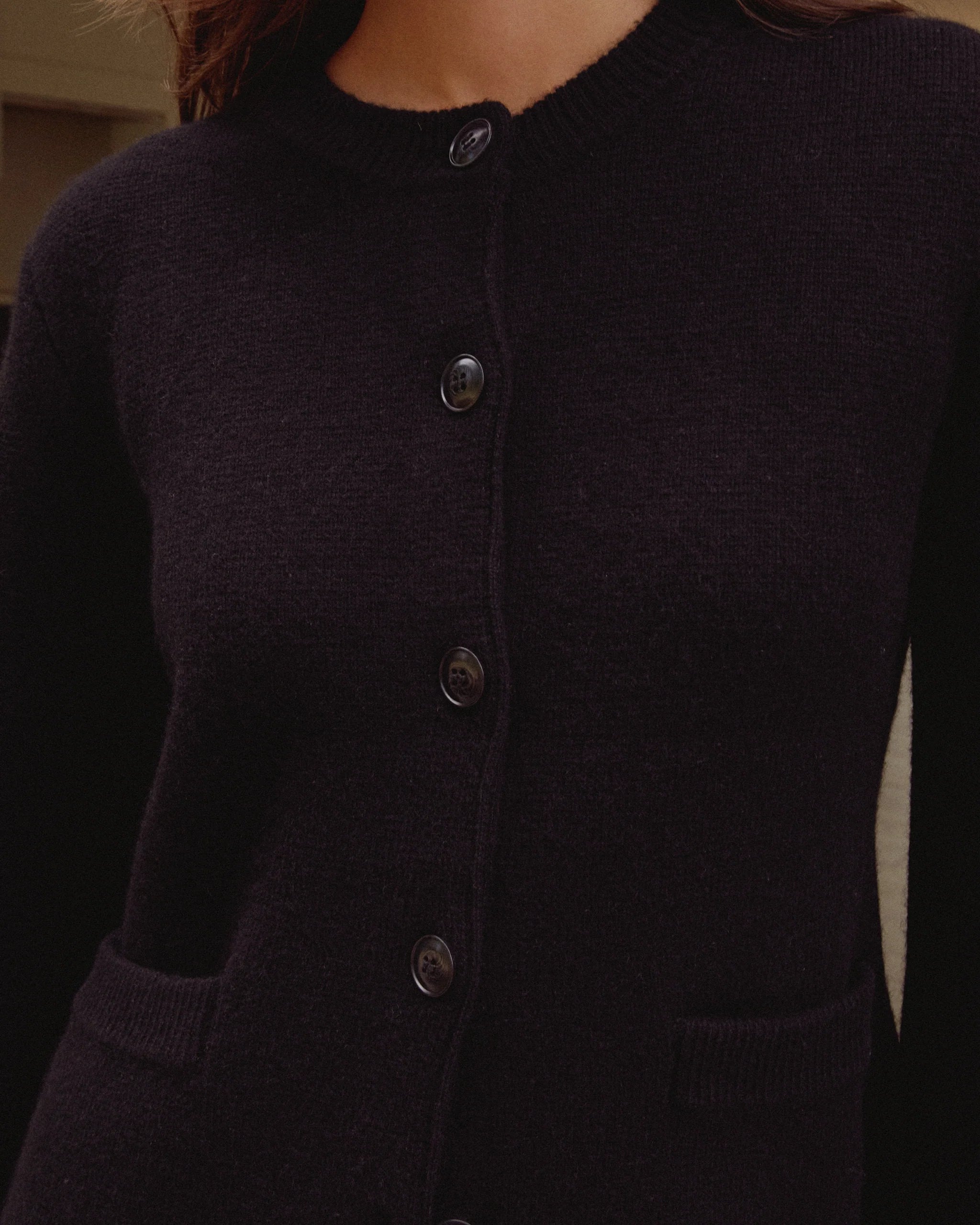 Averie Wool - Cashmere Cardigan Black