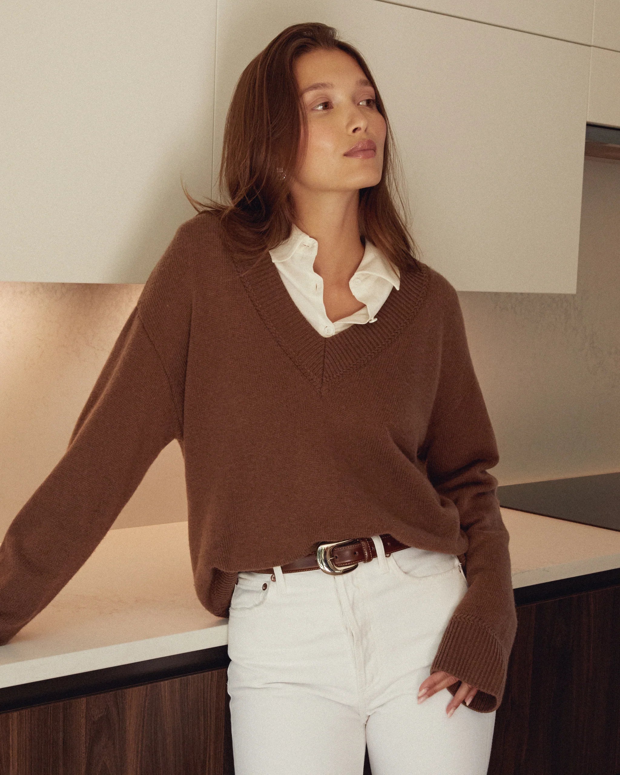 Brenna Merino Sweater - Coffee
