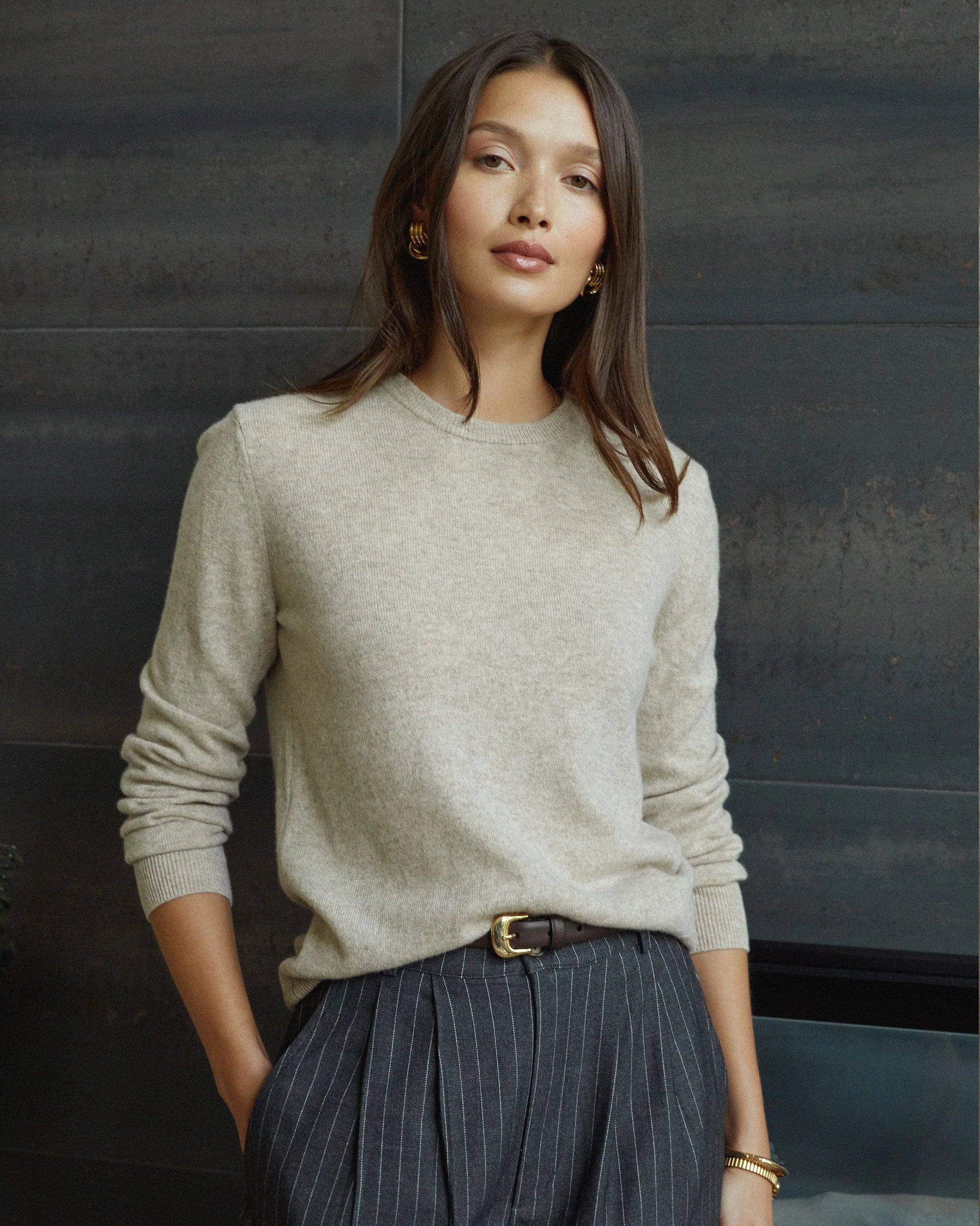 Scarlet Cashmere Sweater - Chai Tea