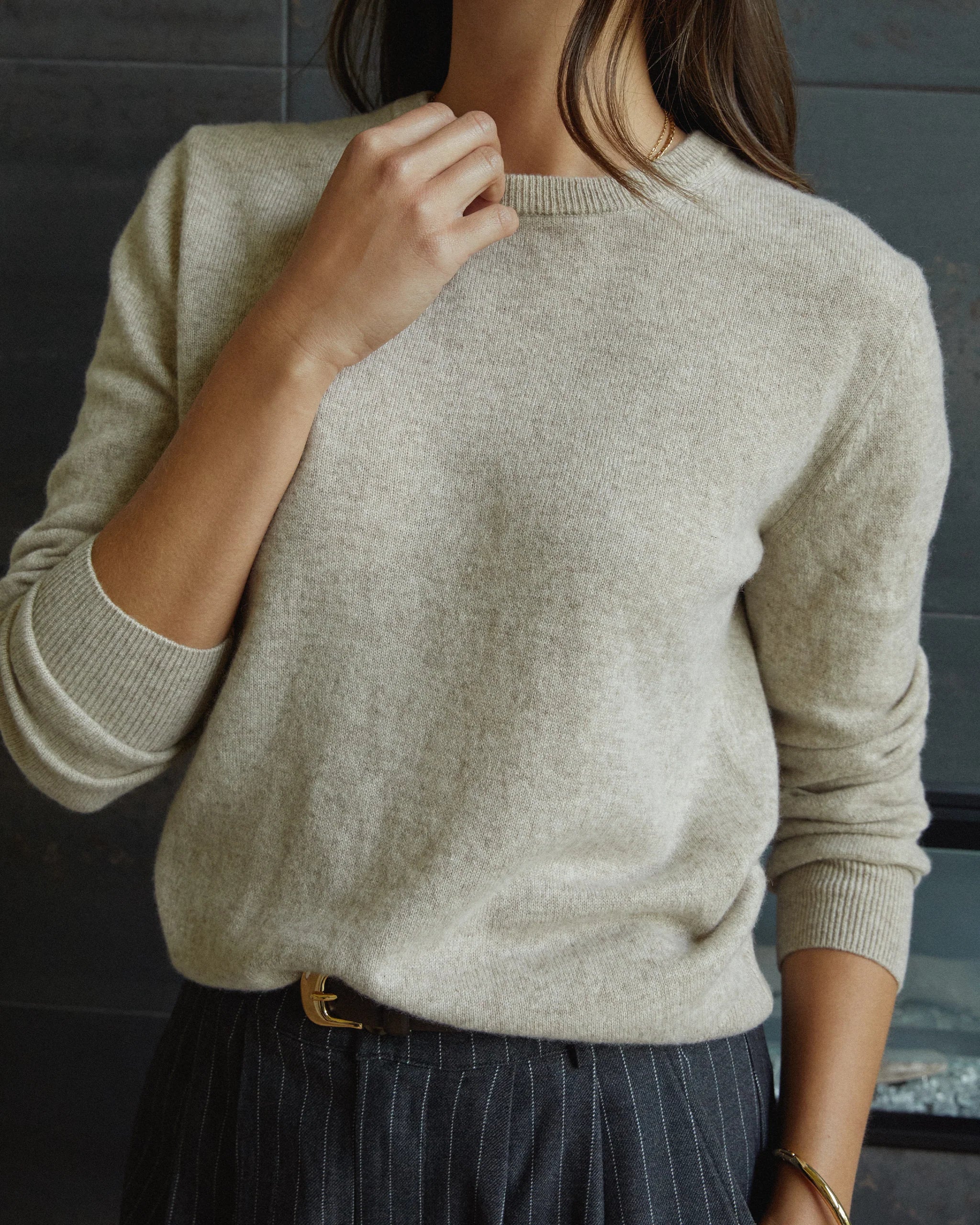 Scarlet Cashmere Sweater - Chai Tea